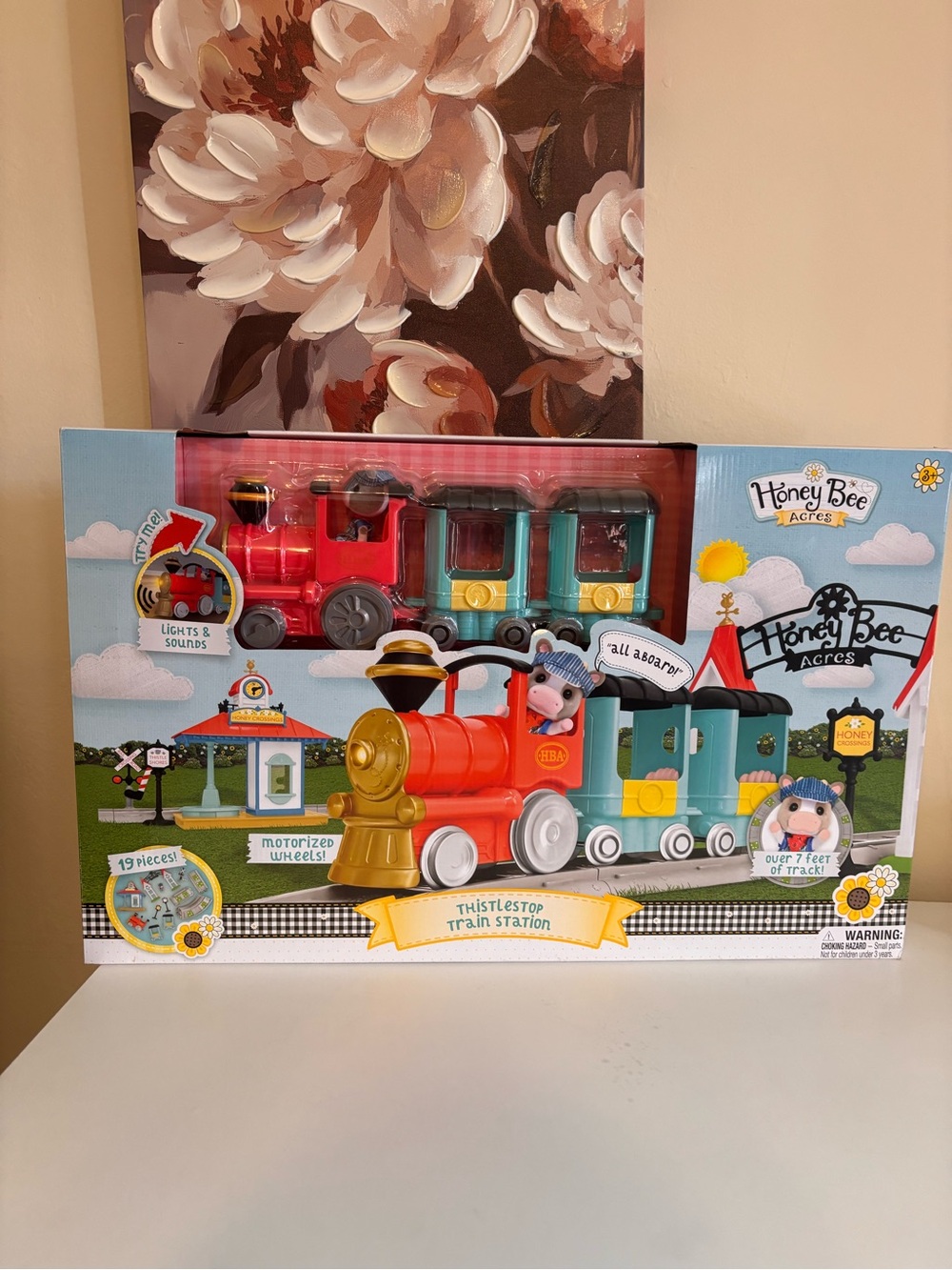 Thistlestop Train Station Kids Toy - Red & Teal